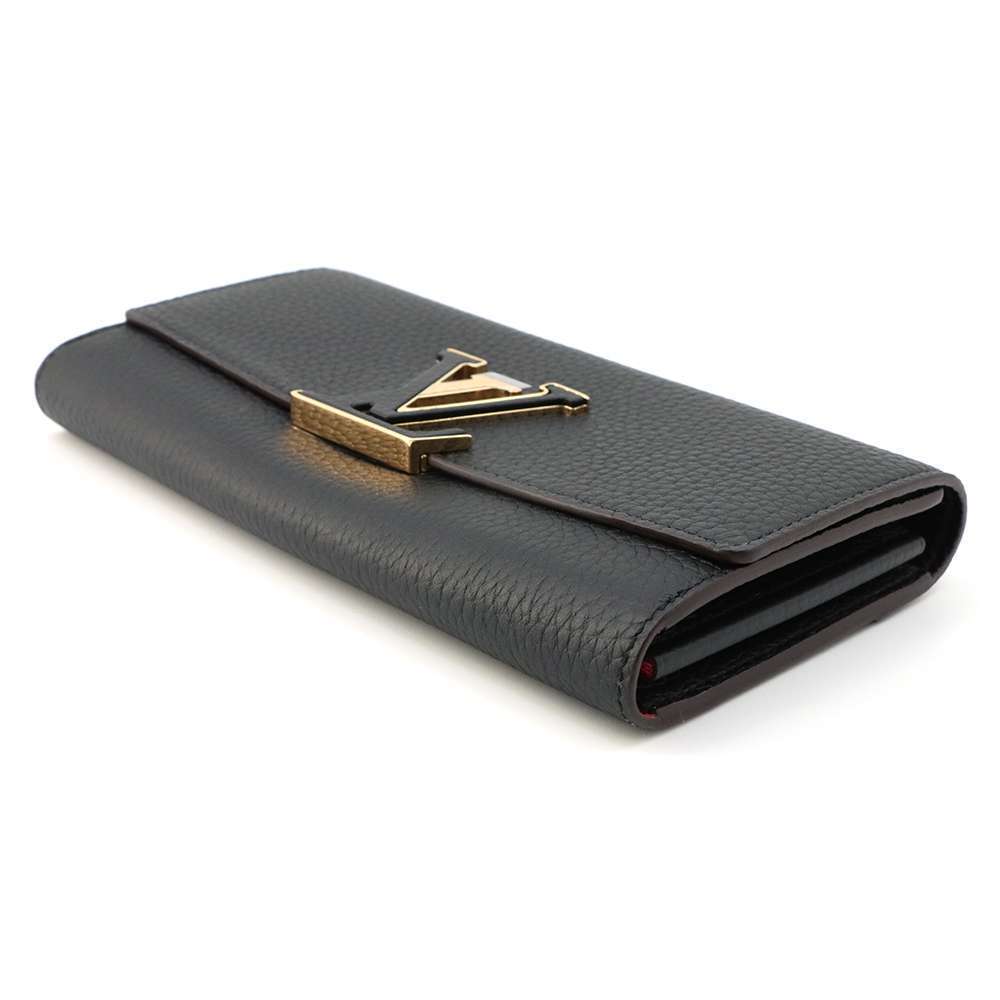 Louis Vuitton Long Capucines Black Wallet Noir Portefeuille Leather Taurillon